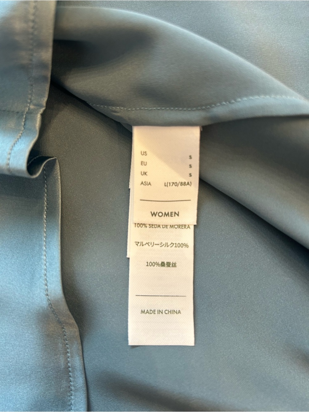LilySilk 100% Mulberry Silk Button-Down Blouse — Slate Blue-Grey — Sz S - Picture 4 of 10